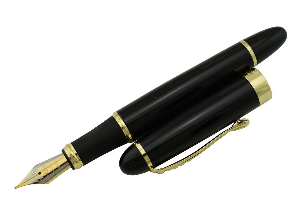 黒い万年筆 金メッキペン先 Amazon | Lanxivi Jinhao 450 50の万年筆ブラックカラーゴールドトリム